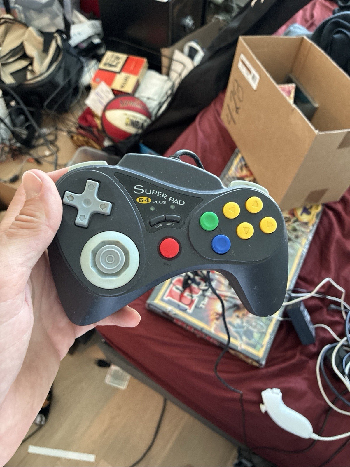 Performance Super Pad 64 Plus Wired Turbo Controller Black for Nintendo N64
