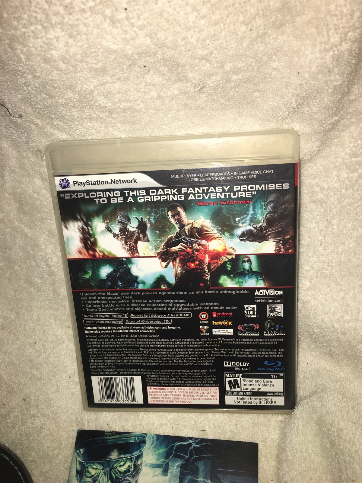 Wolfenstein (Sony PlayStation 3 PS3) Complete CIB