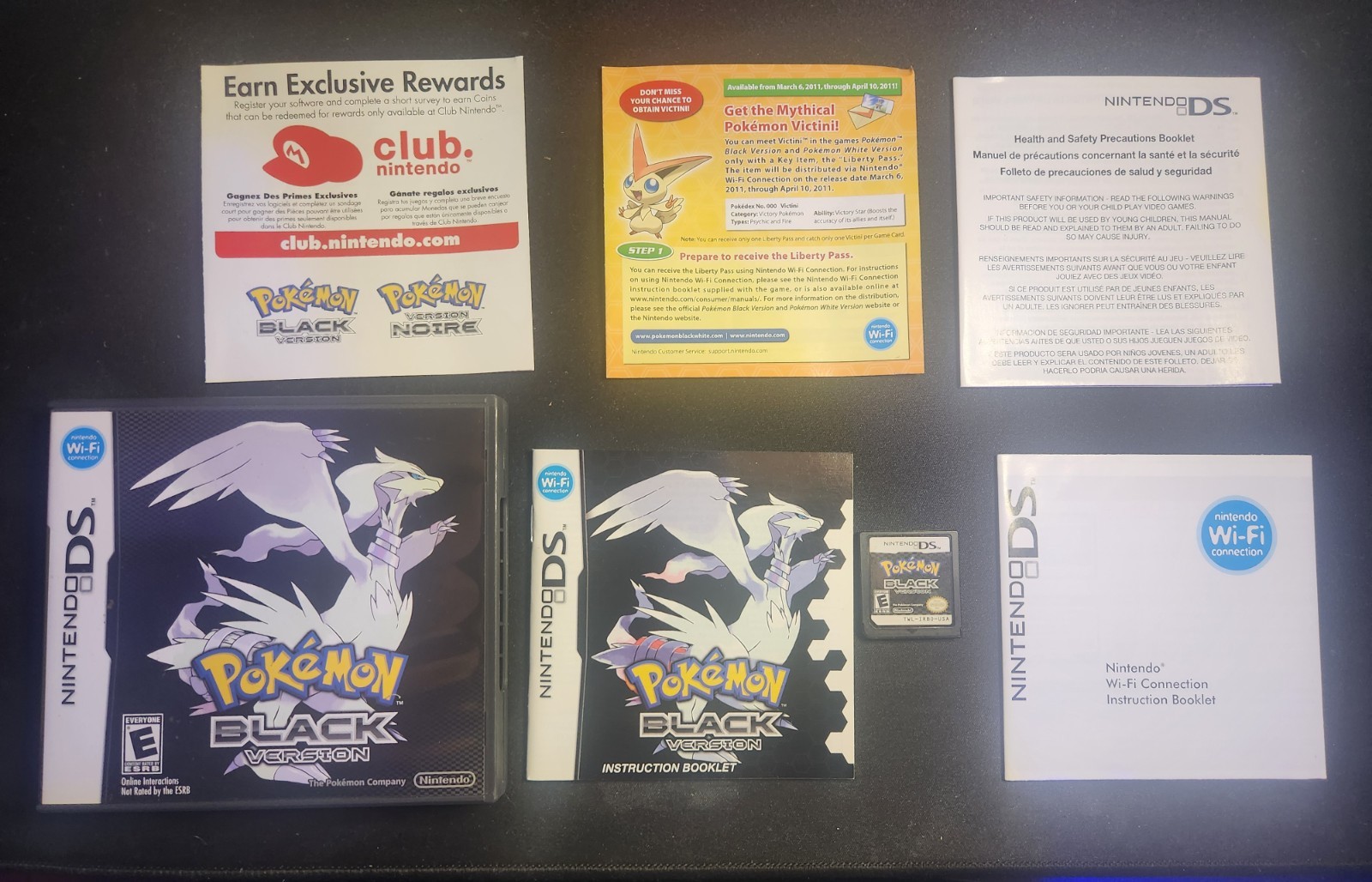 Pokemon Black Version 1 [Nintendo DS – Authentic] CIB Complete Game Case Inserts