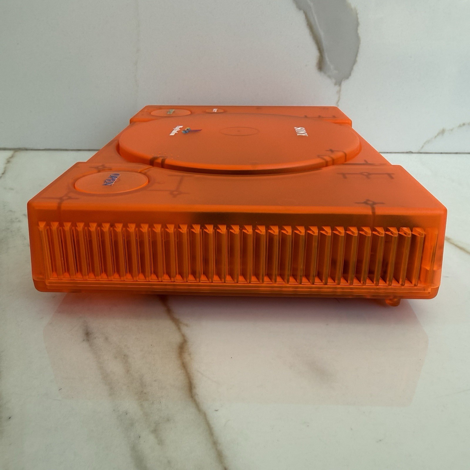Sony PlayStation 1 Console (SCPH-5501) Bundle – Transparent Orange Clear Shell
