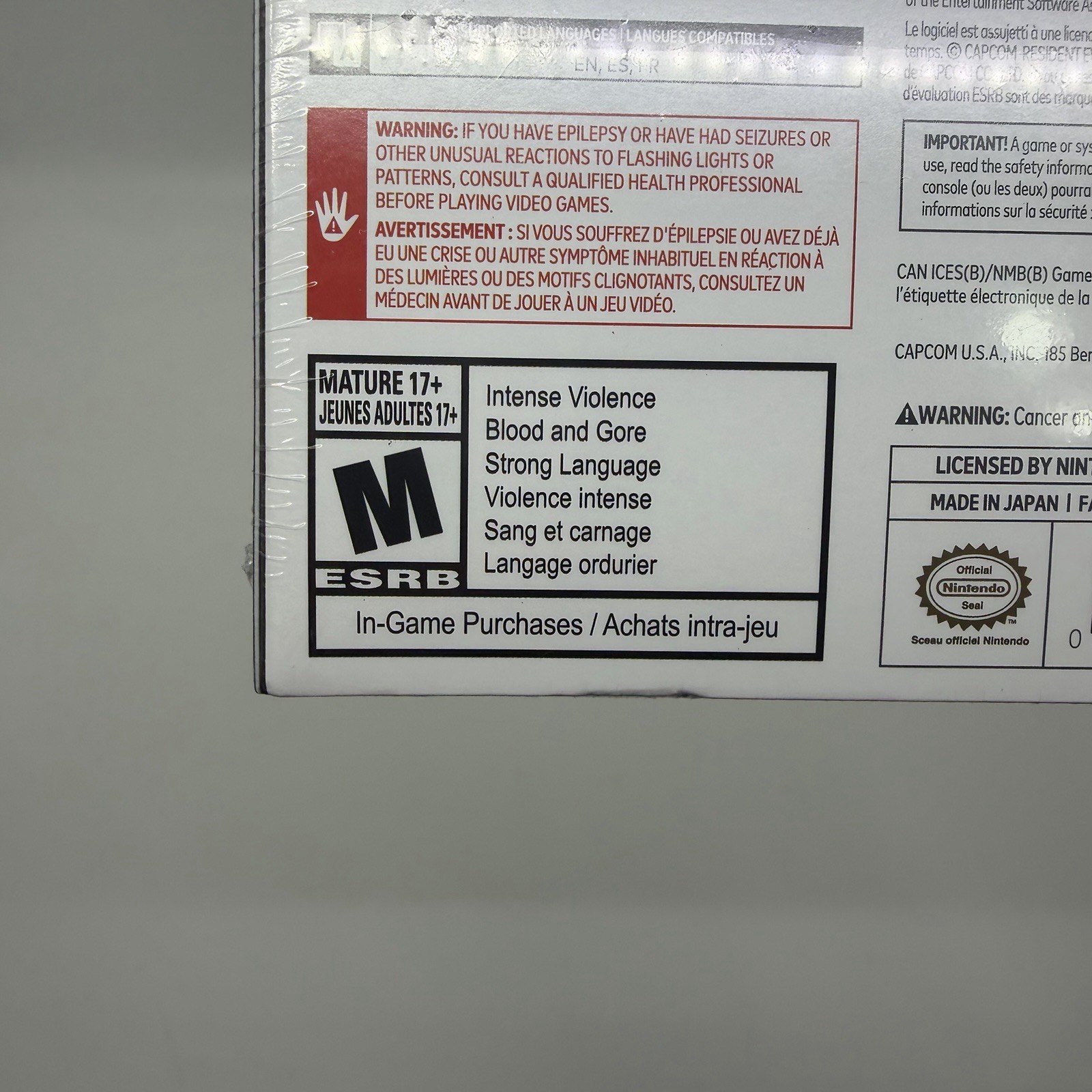 Resident Evil Generation Pack RE 7-9 Nintendo Switch 2 Game Key Card