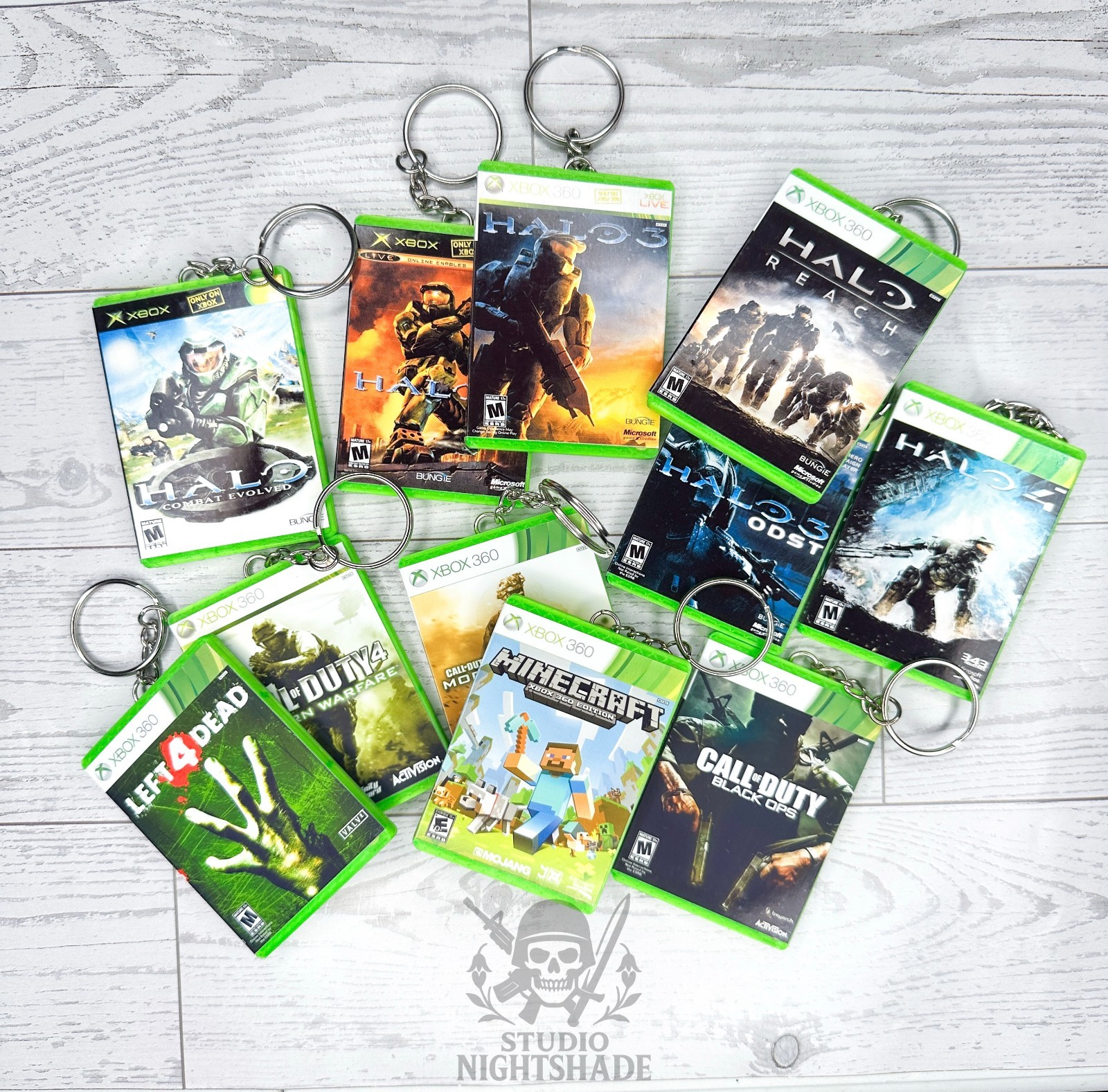 Plants Vs Zombies mini XBOX 360 video game case keychain Functional Disc