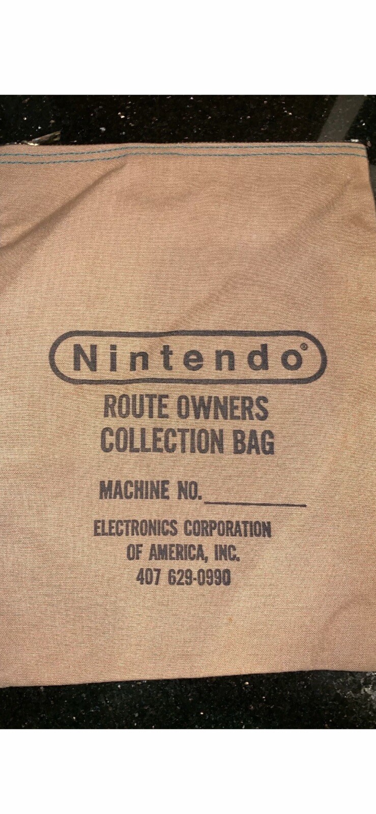 Vintage Nintendo Route Owners Collection Bag Arcade Coin Bag ONLY Super Rare WOW