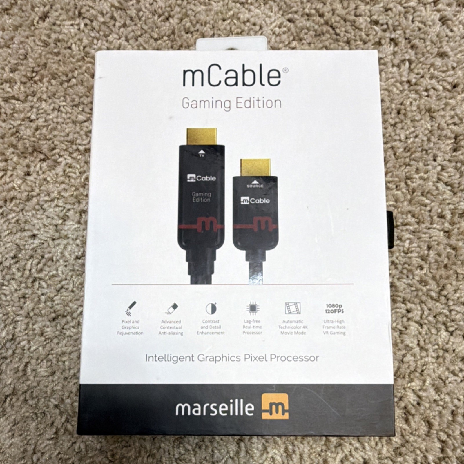Marseille mCable Gaming Edition HDMI Cable 6ft Lag-free Processor Anti-aliasing