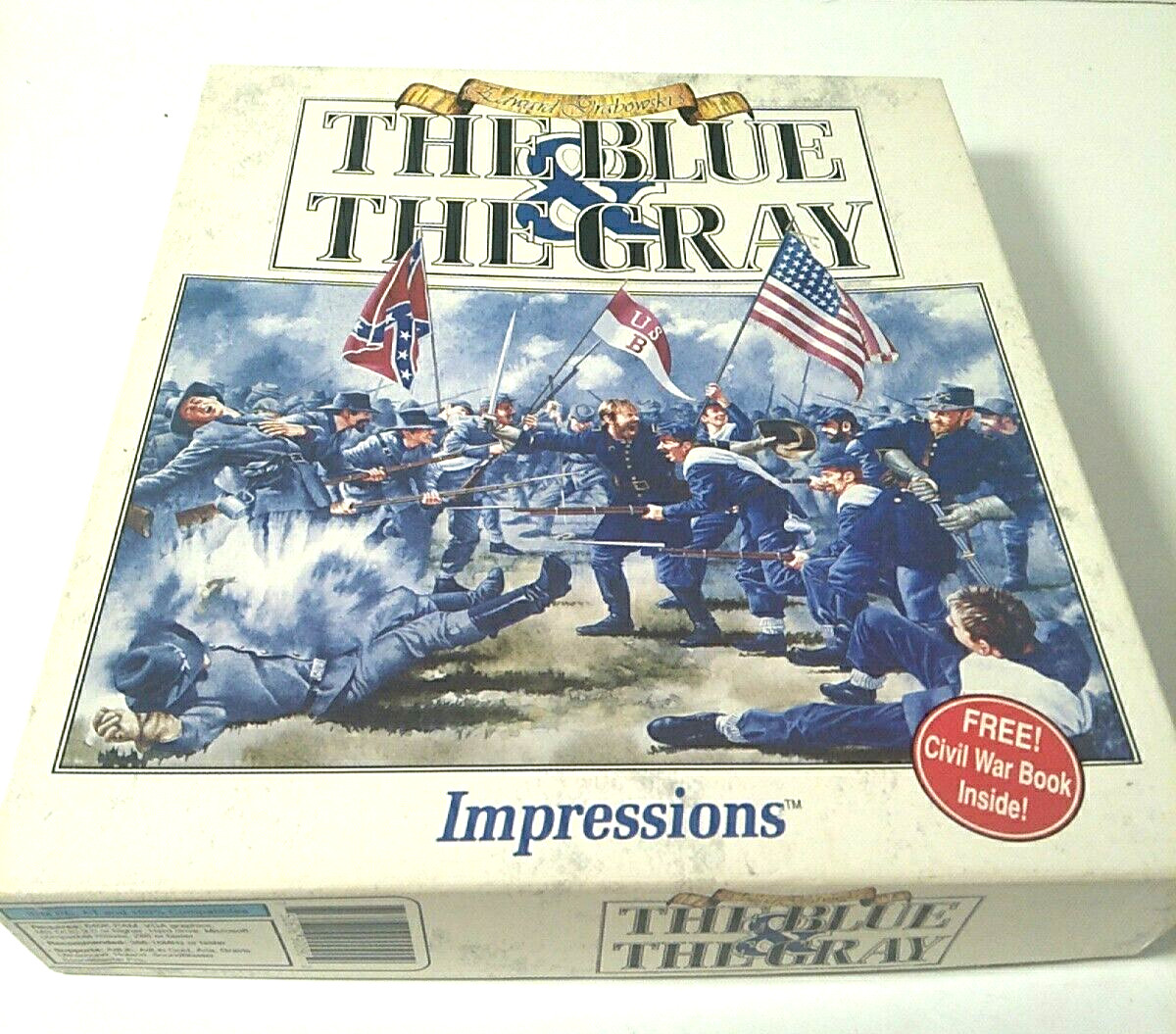The Blue and The Gray Civil War PC Game 1993 3.5″ Disk & Book Edward Grabowski