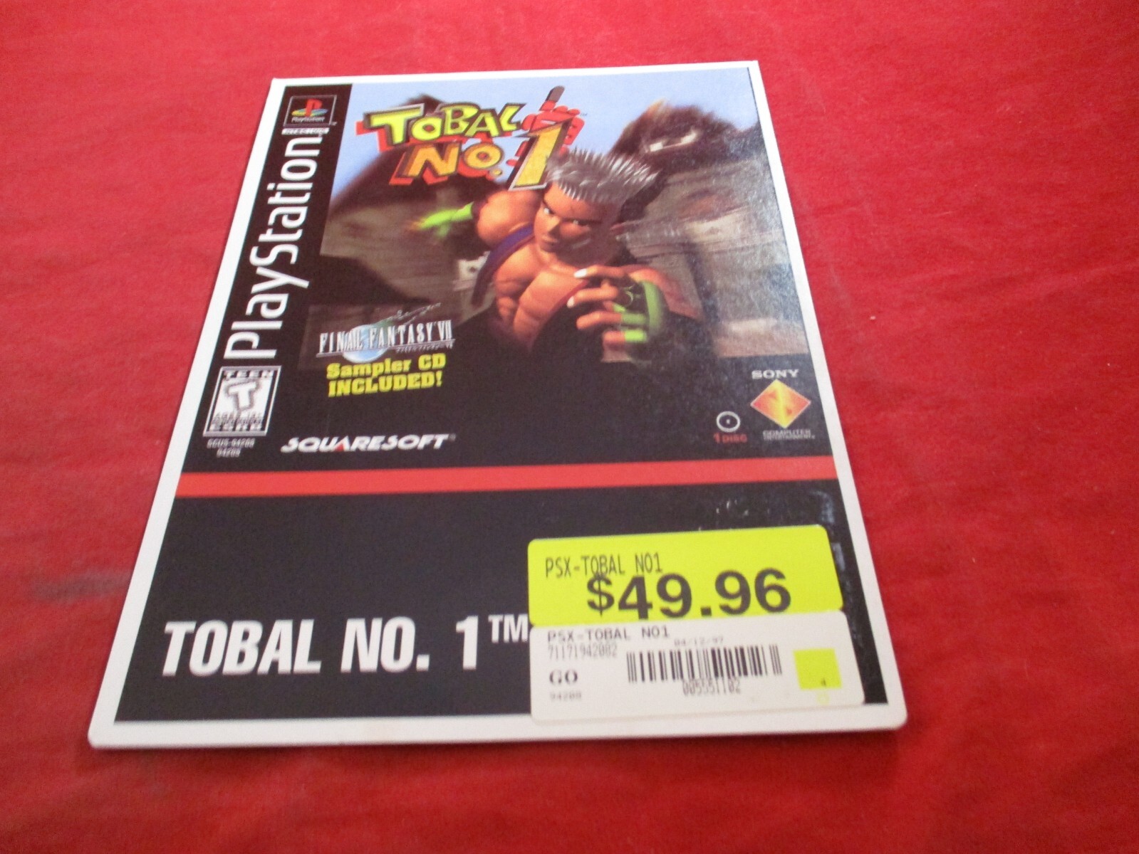 Tobal No. 1 Playstation 1 PS1 Vidpro Promo Display Card ONLY