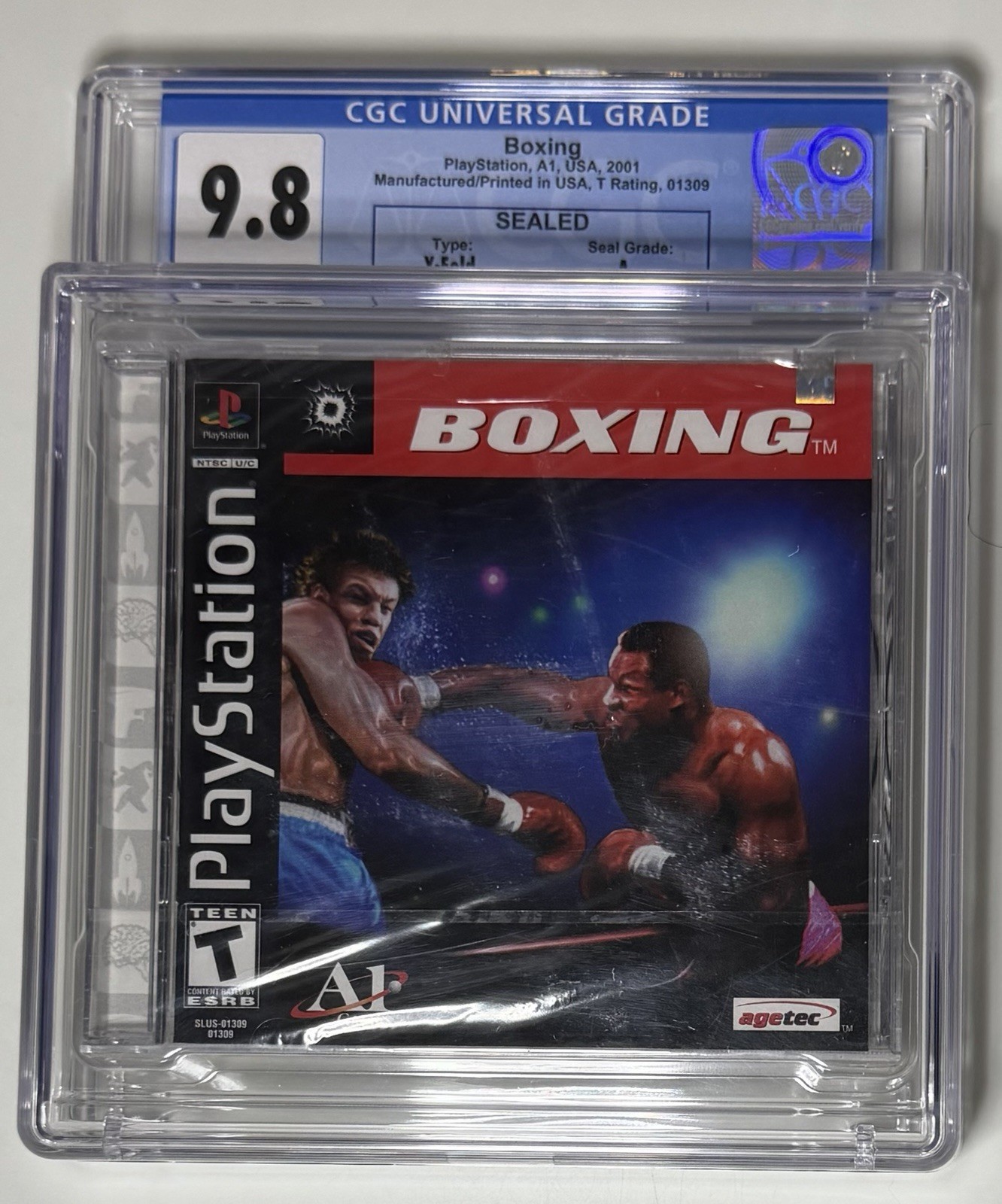 Boxing Playstation 1 (PS1) A1 CGC 9.8 Graded Y-folds Brand New Factory Sealed
