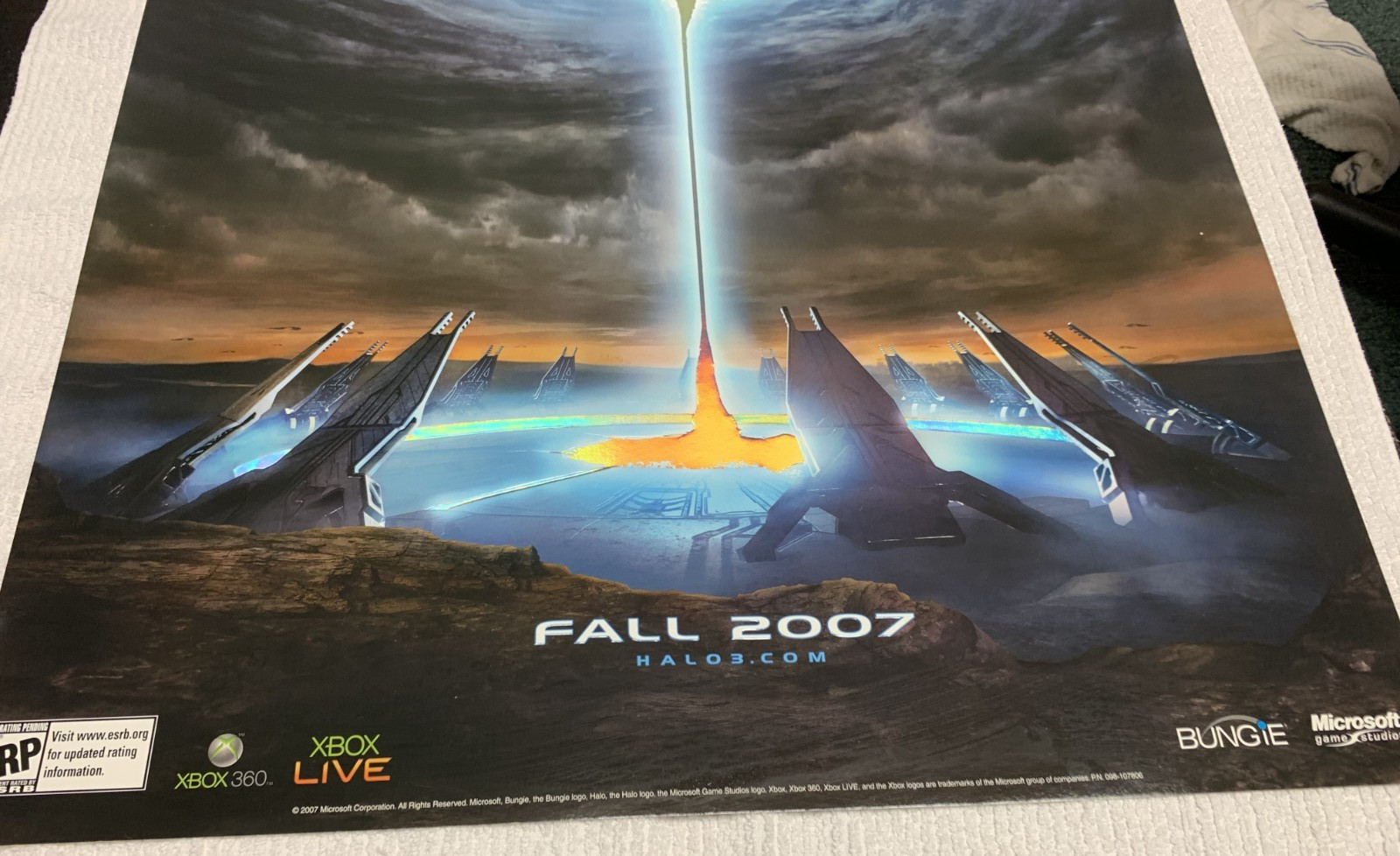 Halo 3 Rare Embossed Promo Poster Xbox Condition Master Chief in Plastic Sleeve