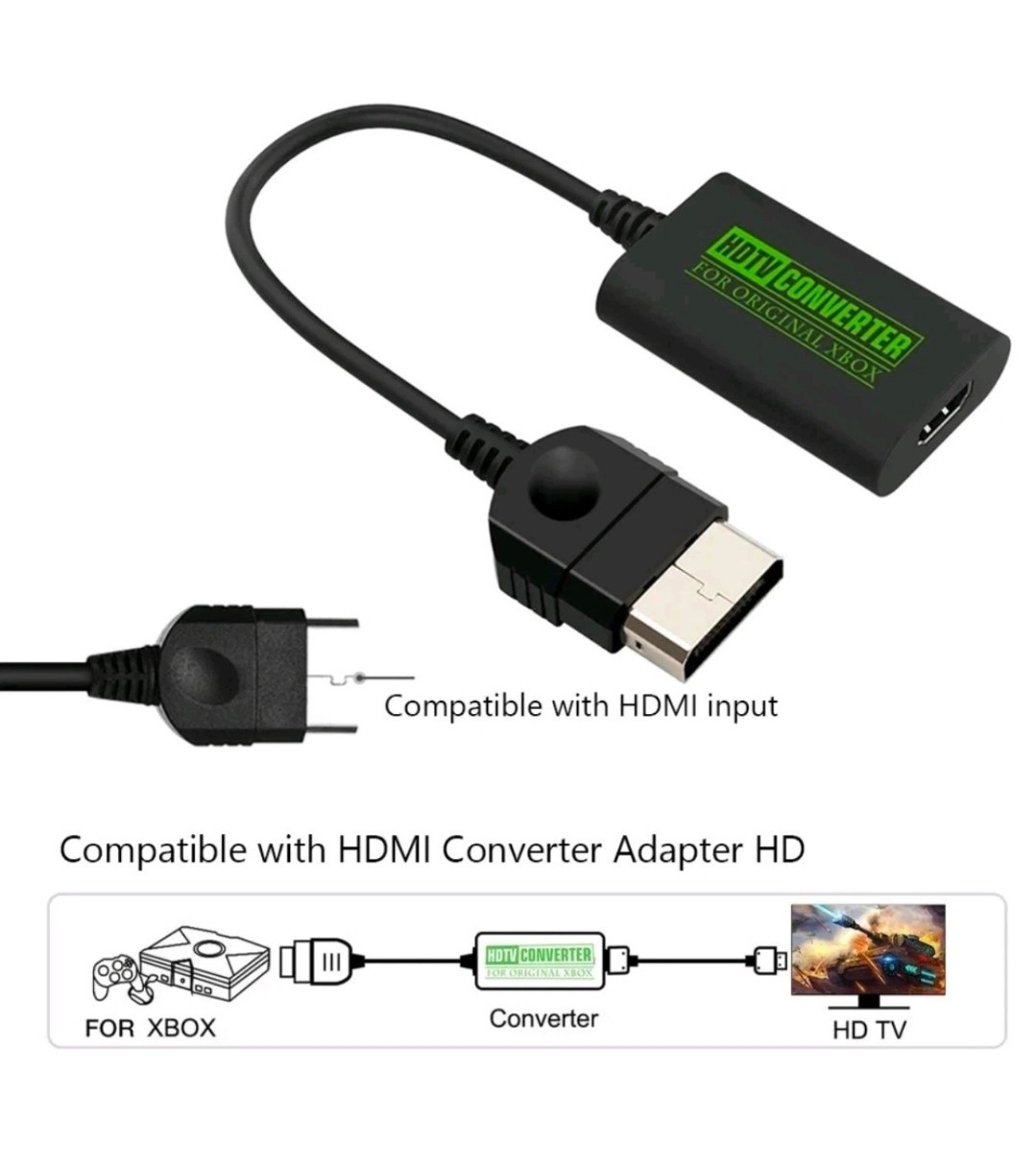 🇺🇸 Xbox to HDMI Adapter for Original Xbox Console, HDMI 480p/720p/1080i