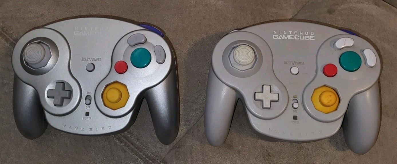 Two Tested Nintendo Gamecube Wavebird Platinum Wireless Controller & Receivers