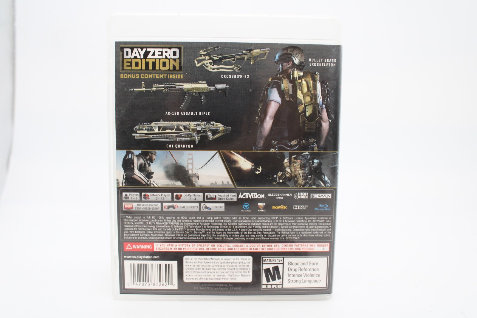PS3 Call of Duty Advanced Warfare Day Zero Edition Complete CIB Tested Very Good