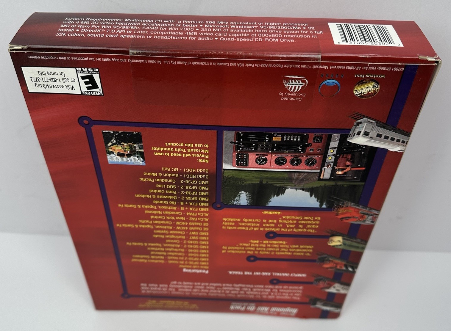 Microsoft Train Simulator USA Canada Regional Add-On Pack PC Big Box SEALED NOS