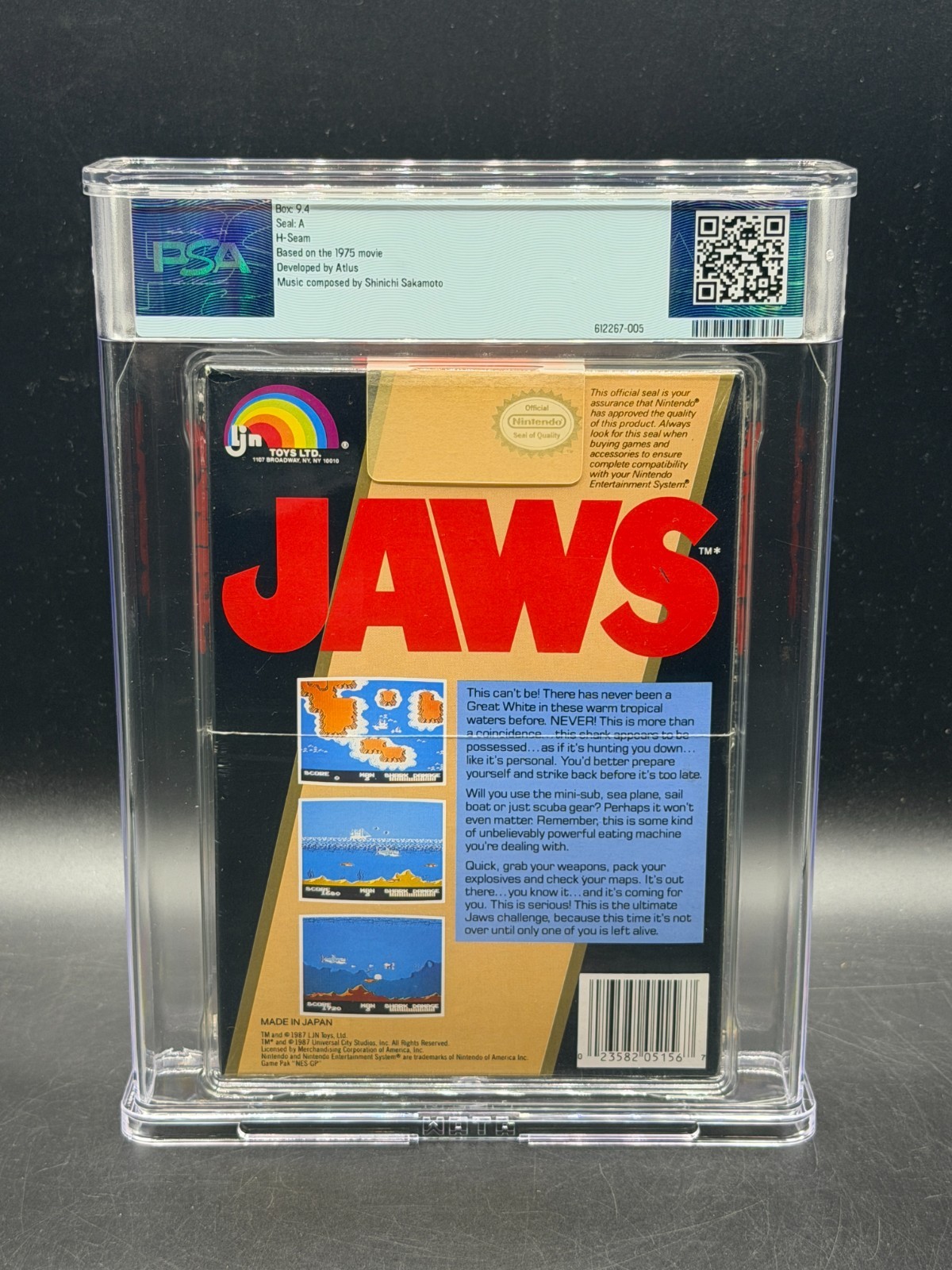 Jaws Nintendo NES OVAL SOQ REV A LJN Sealed New PSA 9.4 A NOT WATA Graded