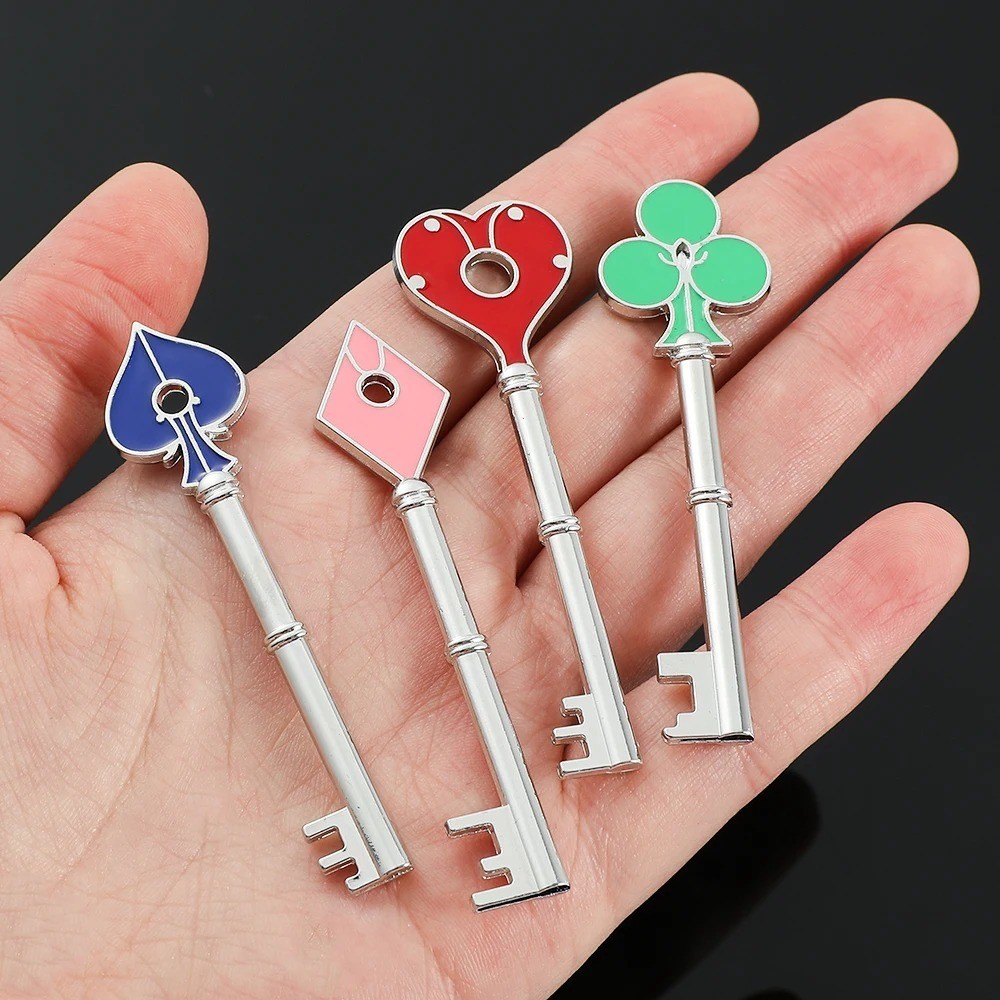 Resident Evil 2 Collectible Keys Set Heart Diamond Spade Club Replica Props