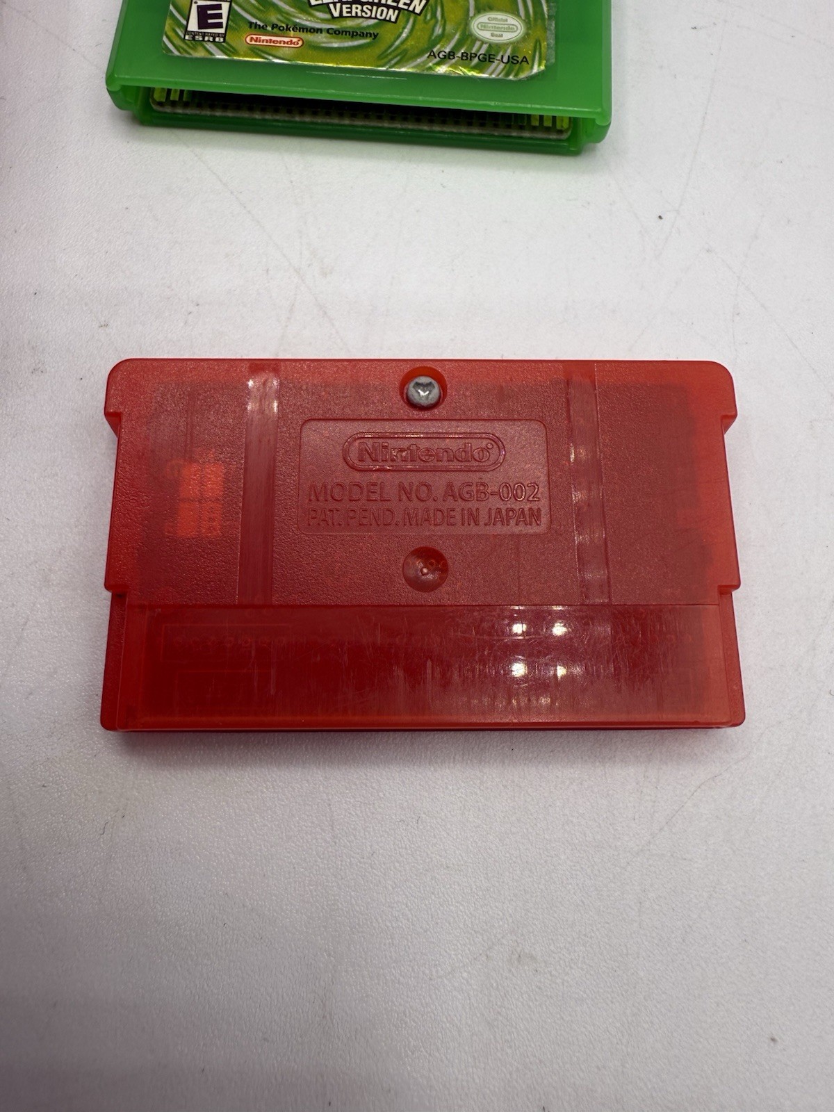 Nintendo Game Boy Advance SP AGS-001 Flame Red With Pokemon Leafgreen & Firered