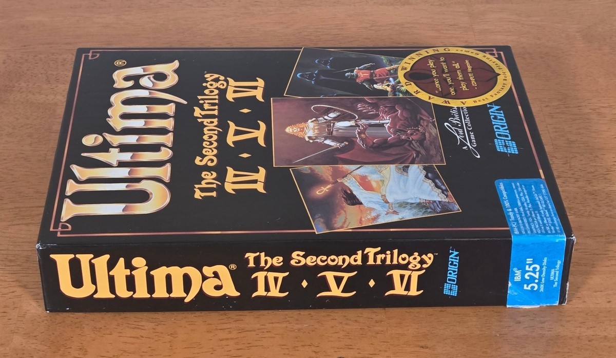Ultima Second Trilogy IV V VI IBM PC Big Box Game 5.25″ Complete CIB Paper Map