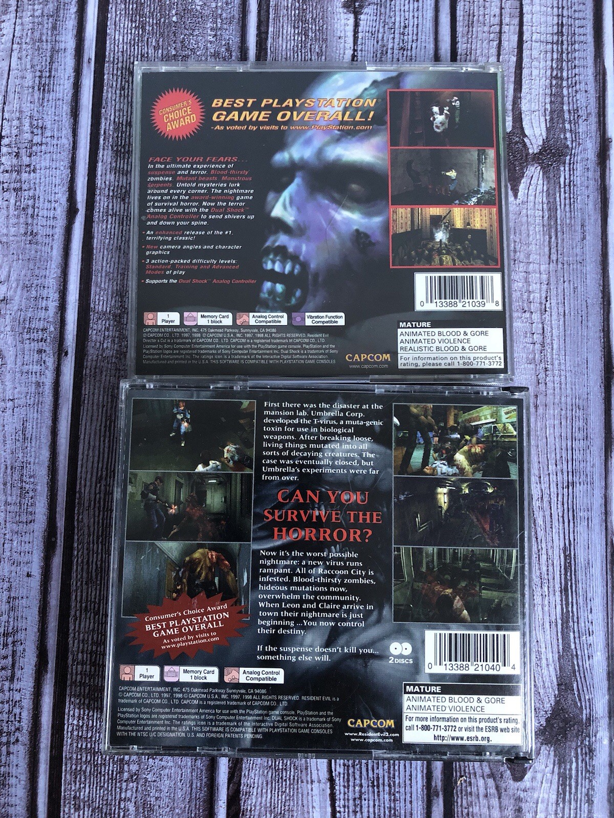 PS1 Console W/ Box (US) Resident Evil 1 Directors Cut / RE 2 DualShock EDT.