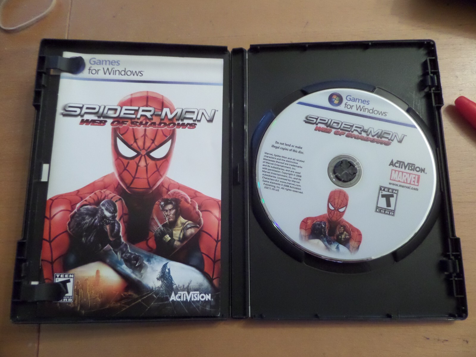 Spider-Man Web of Shadows PCDVD + Box & Manual SpiderMan **Windows VISTAXP**