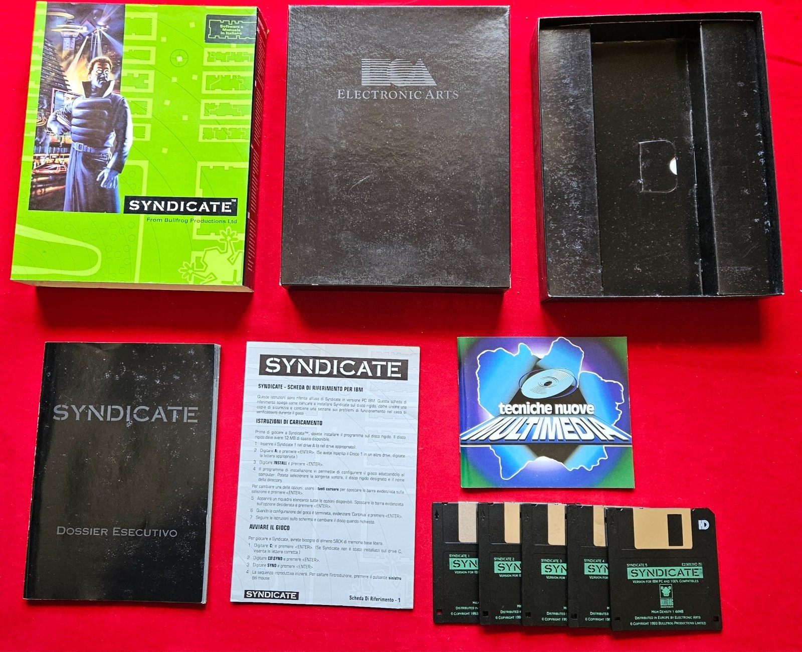 Vintage PC Game 3.5″ Syndicate Italy Big Box Version COMPLETE
