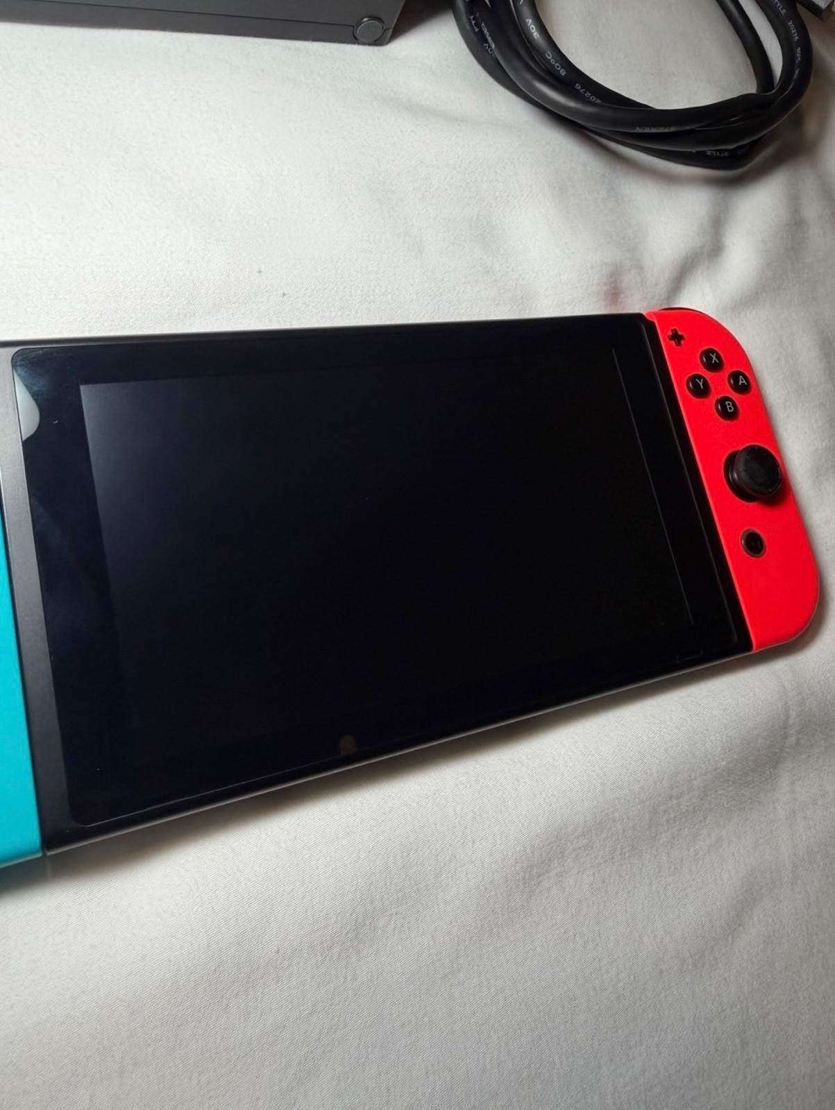 Nintendo Switch System 32GB Console w/Neon Red Blue Joy-Cons in Box 128 SD