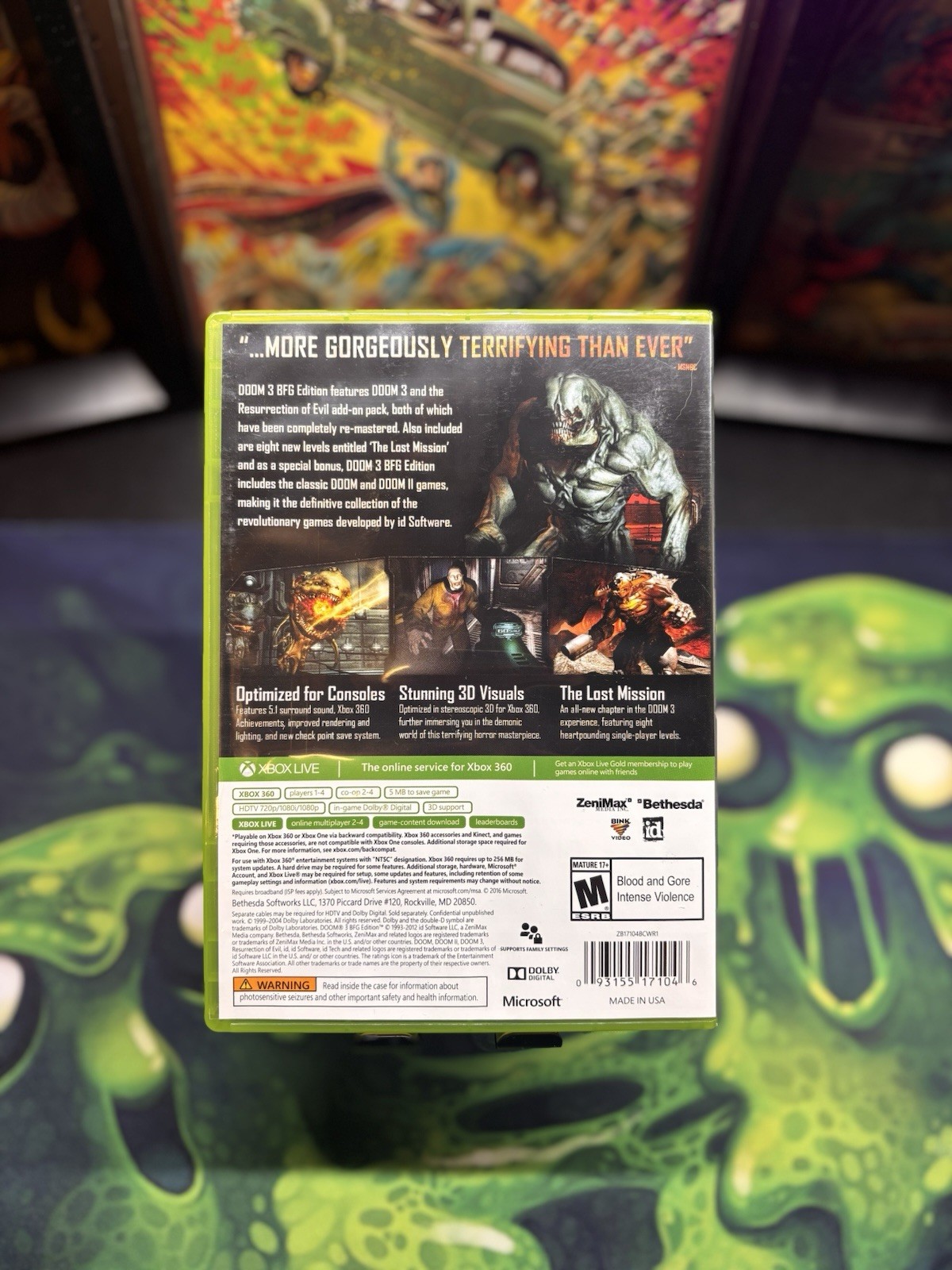 Doom 3 BFG Edition Microsoft Xbox 360 & Xbox One w Poster MINT DISC Tested!
