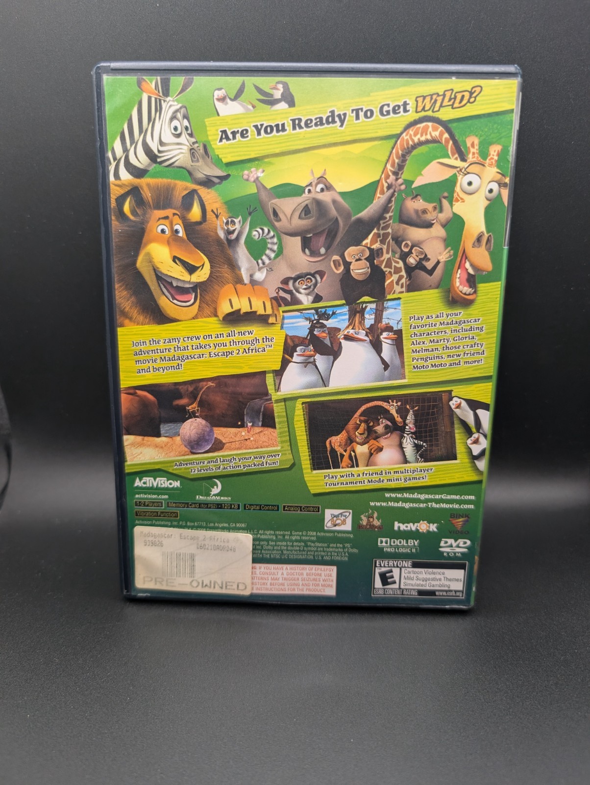 Madagascar: Escape 2 Africa (Sony PlayStation 2, PS2, 2008) Complete CIB, TESTED