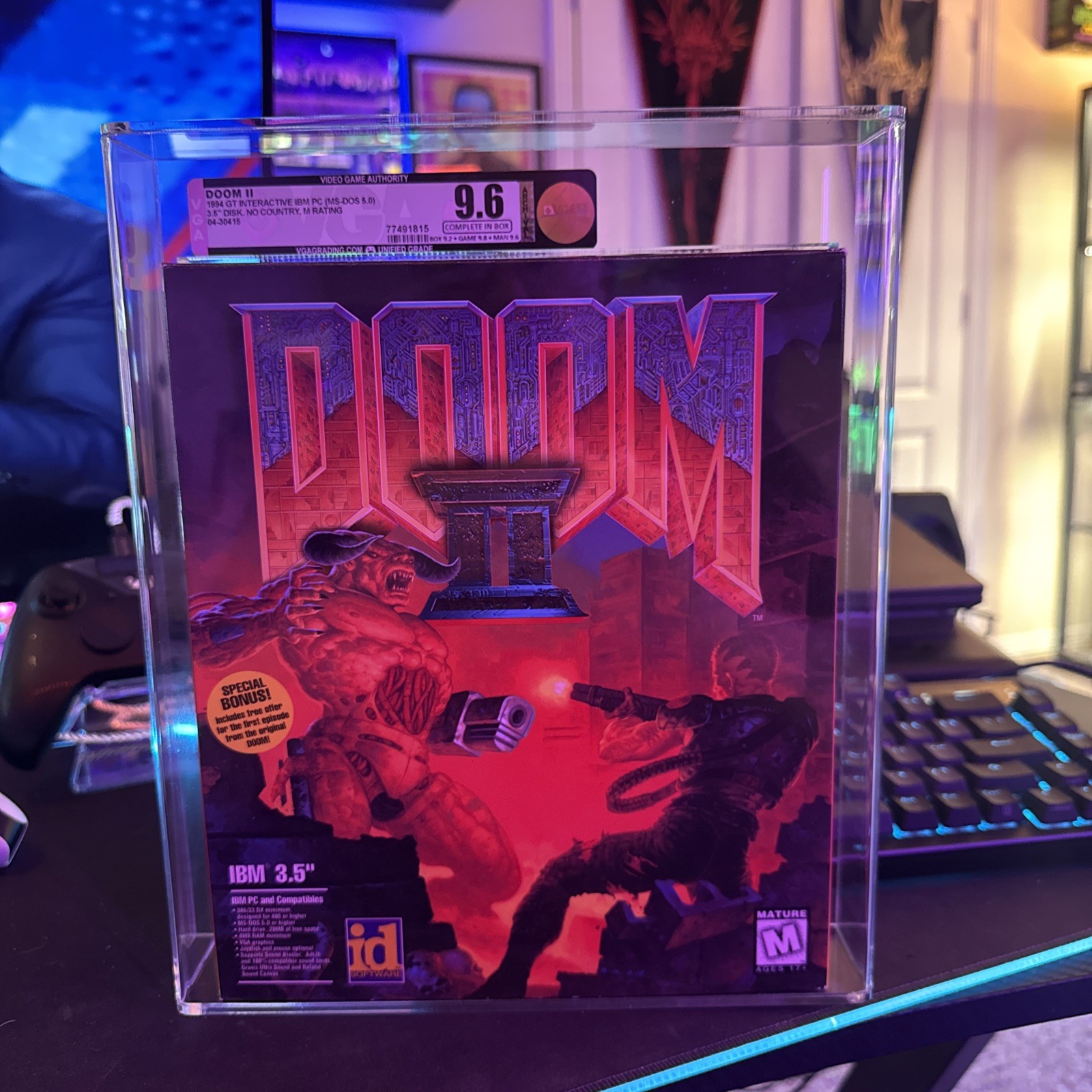 Doom II 2 ID Software 1994, 3.5″ IBM Floppy Disk for PC GT Graded 9.6 from VGA