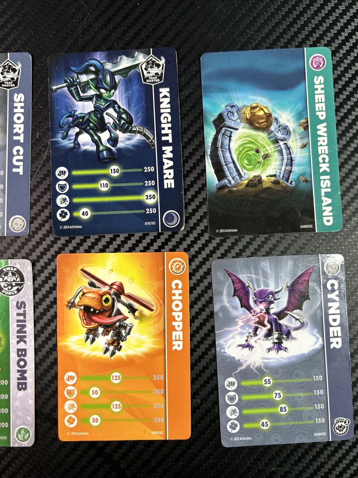 Lot of 8 Skylanders Trading Cards Used Condition