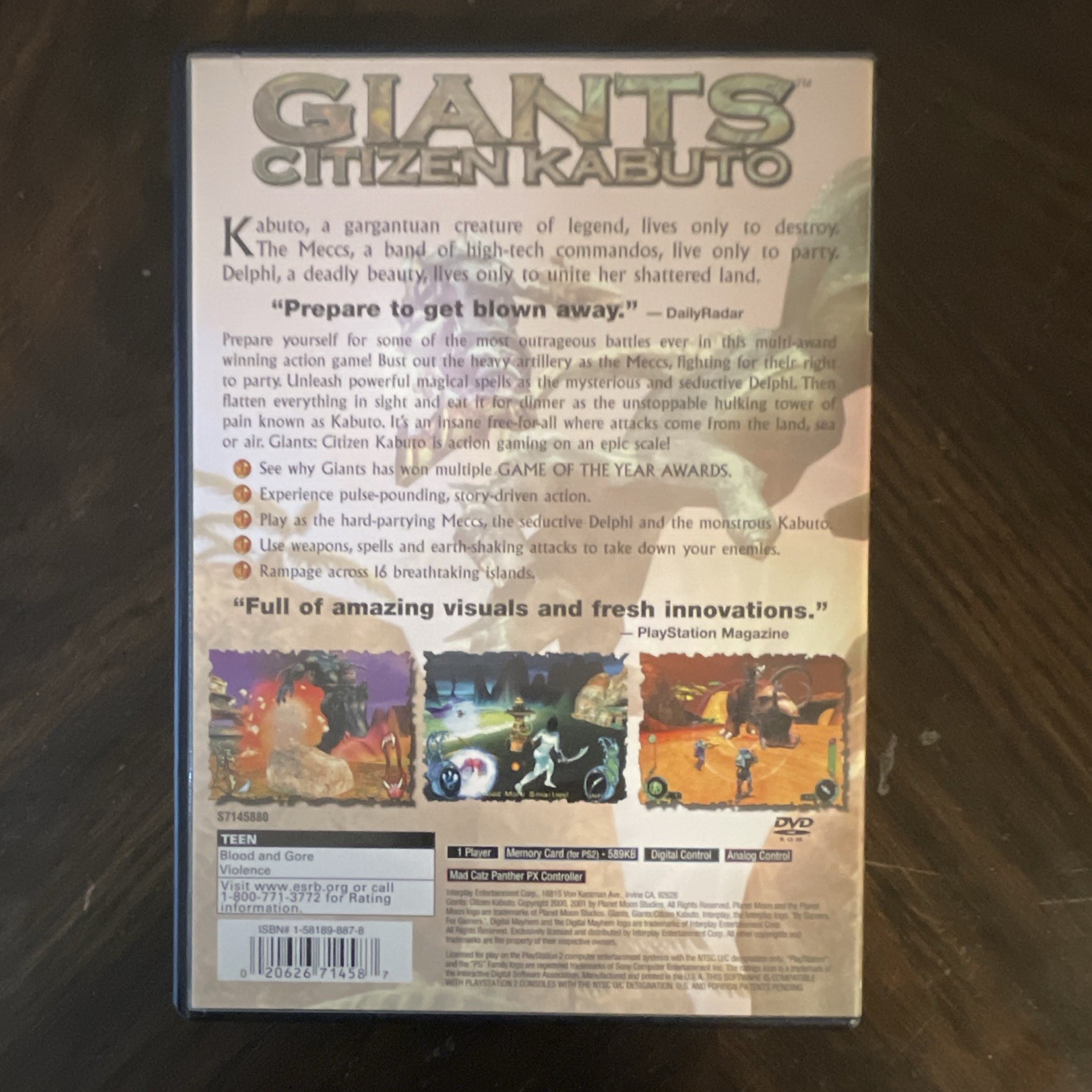 Interplay Giants: Citizen Kabuto PlayStation 2 2001 Manual Included NTSC-U/C T-…