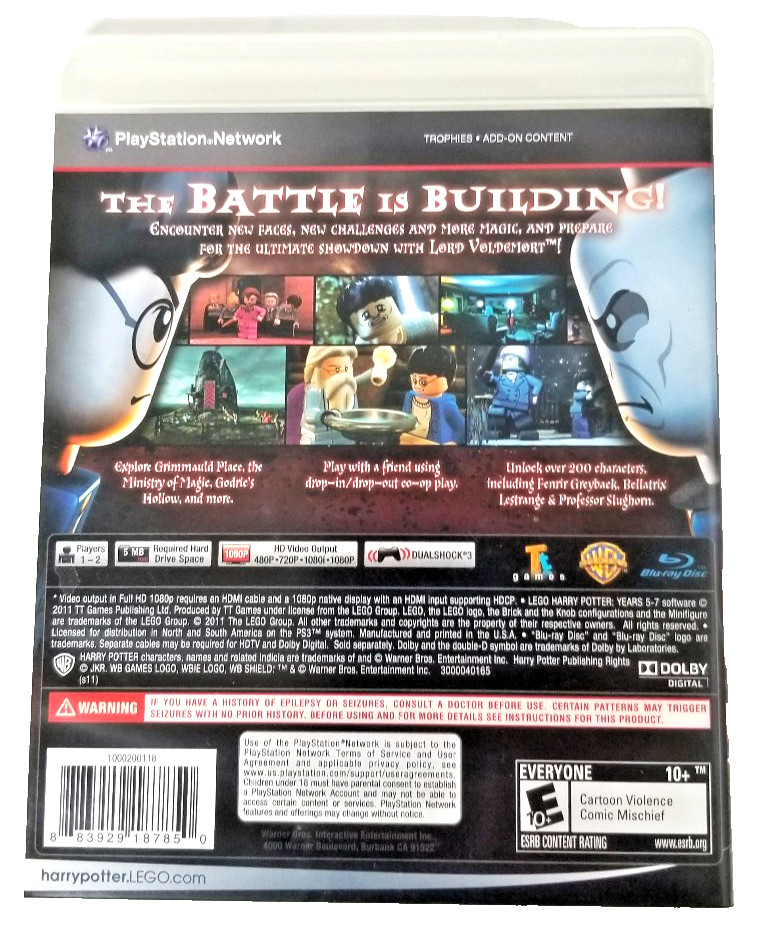 Lego Harry Potter: Years 5-7 (Sony PlayStation 3, 2011) CIB