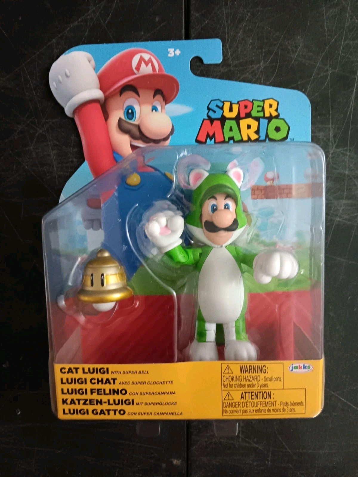 *FREE SHIP* 4″ CAT LUIGI TOAD SUPER MARIO World of Nintendo 3-PK Jakks Pacific