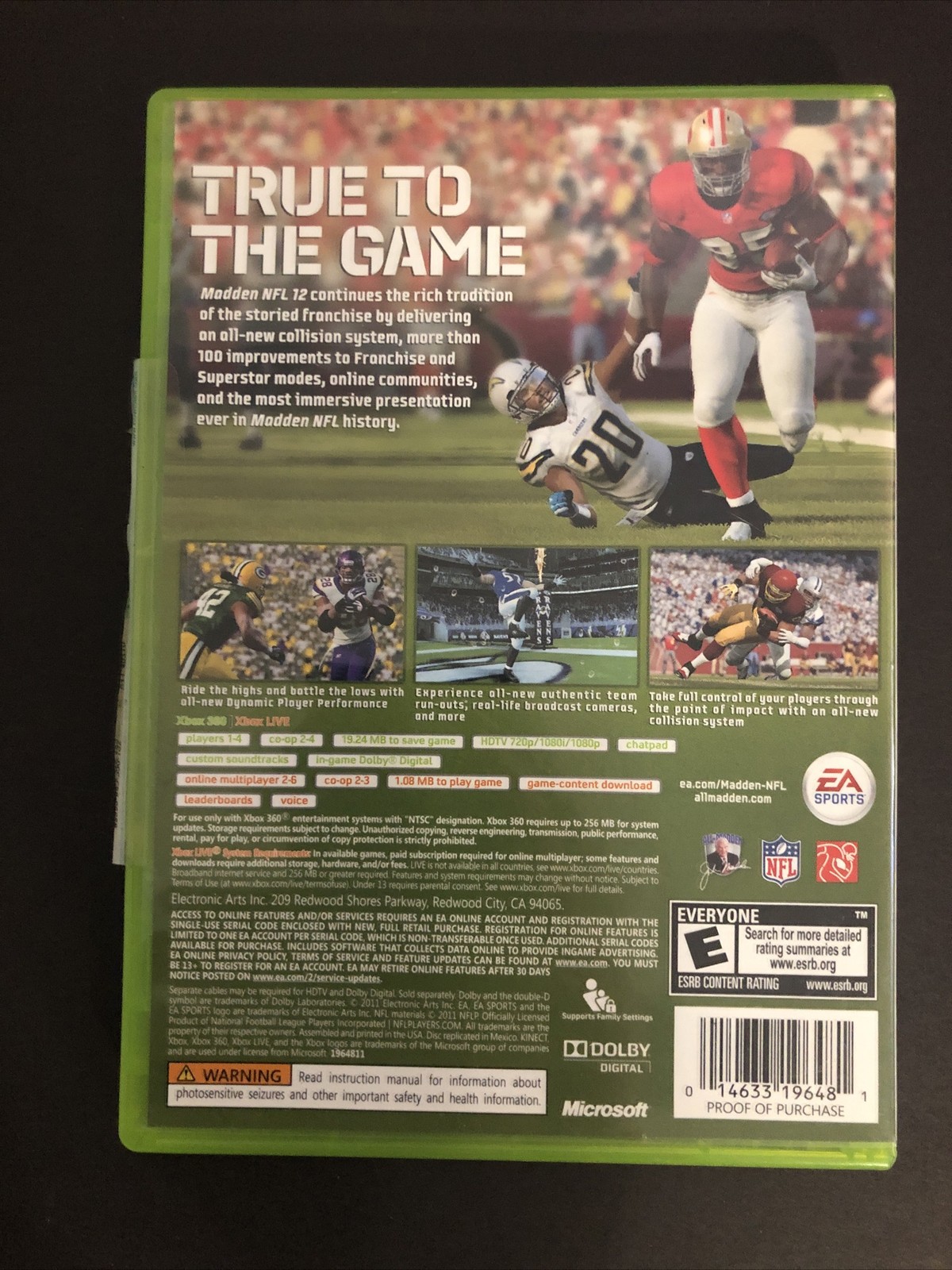 Madden NFL 12 (Microsoft Xbox 360, 2011)