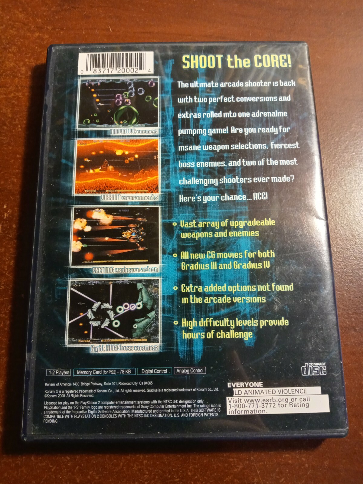 Gradius III and IV, complete w/manual (Sony PlayStation 2, 2000)