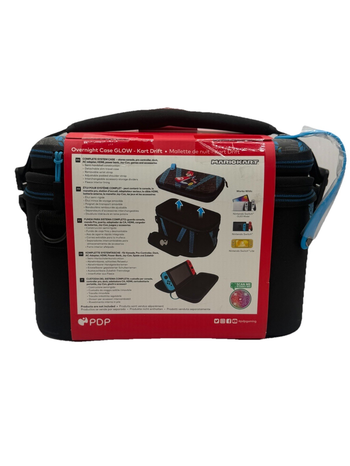 Nintendo Switch Mario Kart Glow Deluxe Travel Case Carrying Case PDP New