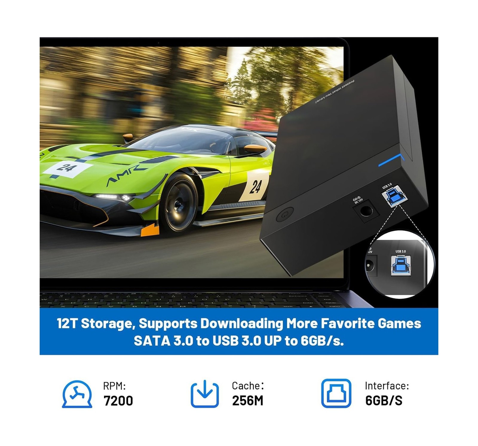 Kinhank 12tb Retro Game Hard Drive with 96000+ Games, Retro Game Consoles Com…