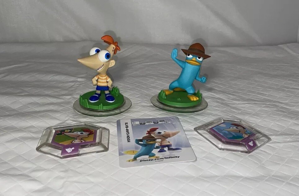 Disney Infinity Phineas & Ferb Figure Character Phineas and Agent P Perry Lot