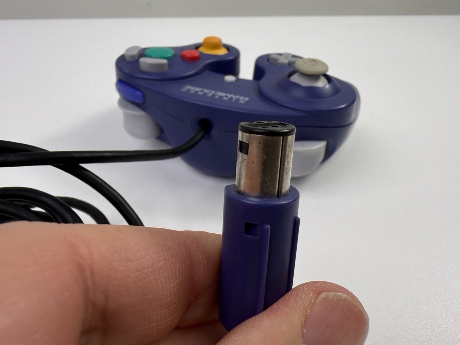 Official OEM Nintendo GameCube Controller Indigo Purple DOL-003 (Left Stick Rub)