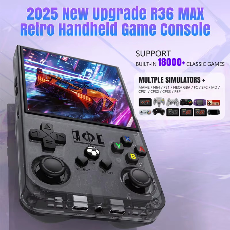 R36MAX Retro Handheld Game Console with 128GB Games and 4.0″ IPS Screen
