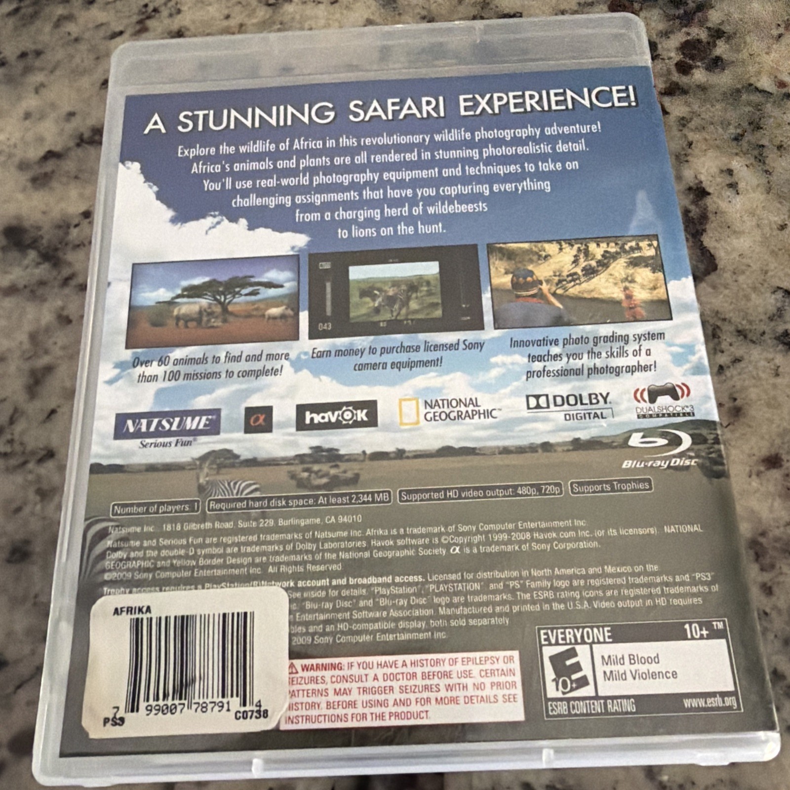 🔥 Afrika (Sony PlayStation 3)PS3, Mint, Rare NATSUME American Release￼Fast Ship