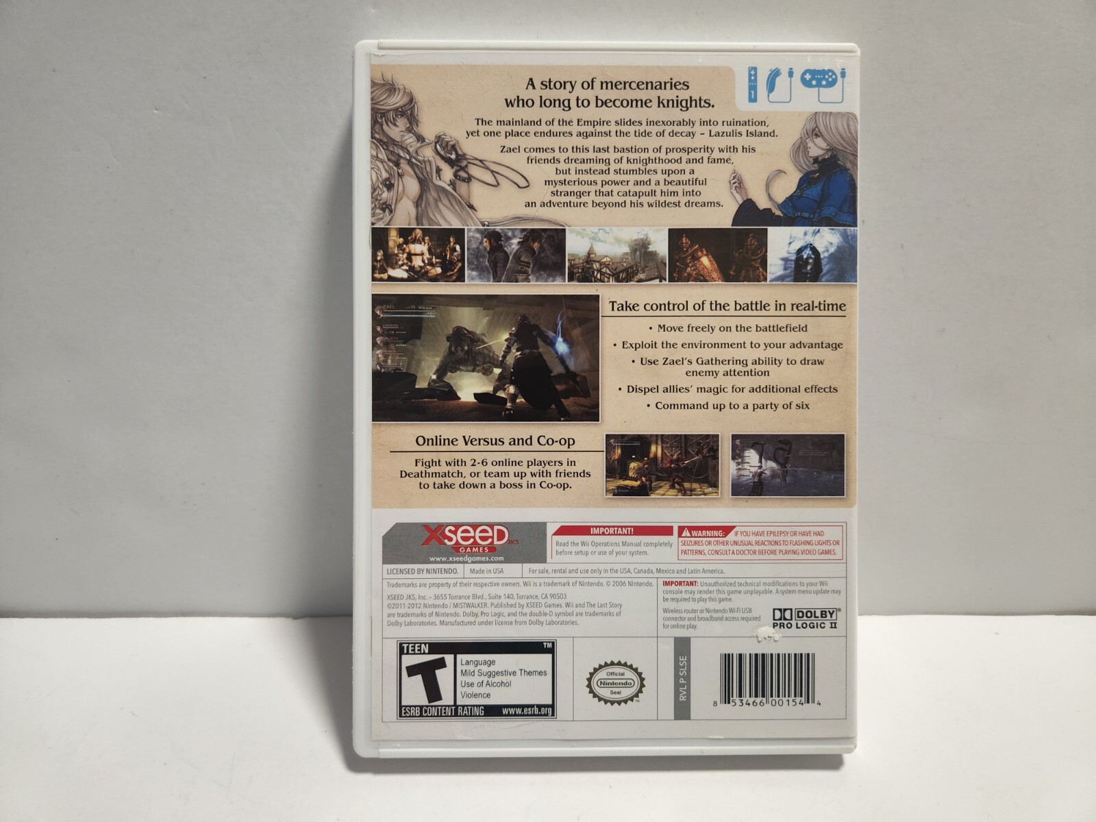 The Last Story (Nintendo Wii) Original Case & Manual Only