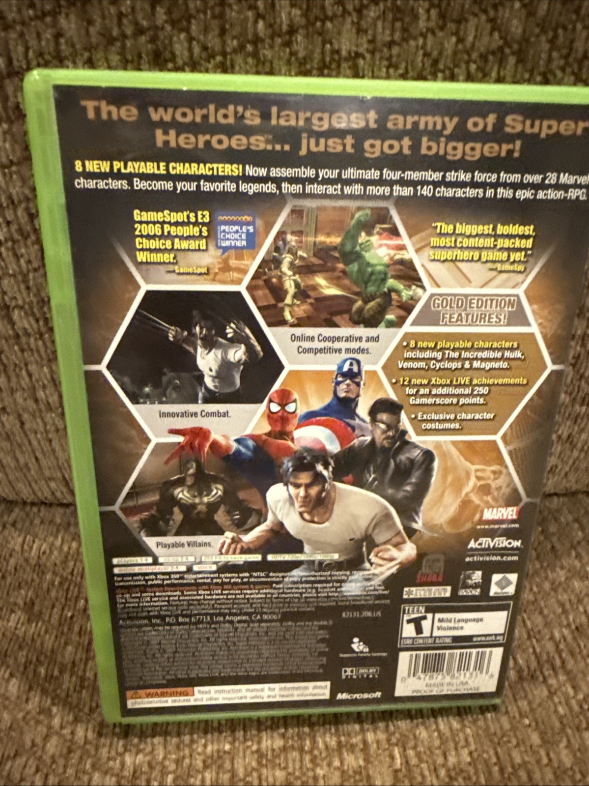 Marvel Ultimate Alliance Gold Xbox 360 With manual Excellent Disc See Notes