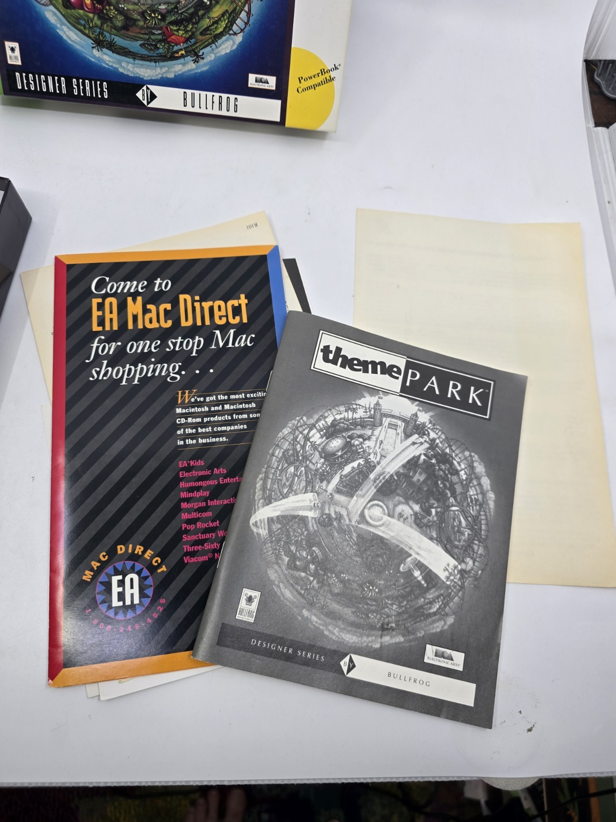 Theme Park Macintosh VTG 994 Electronic Arts Computer Game COMPLETE Discs