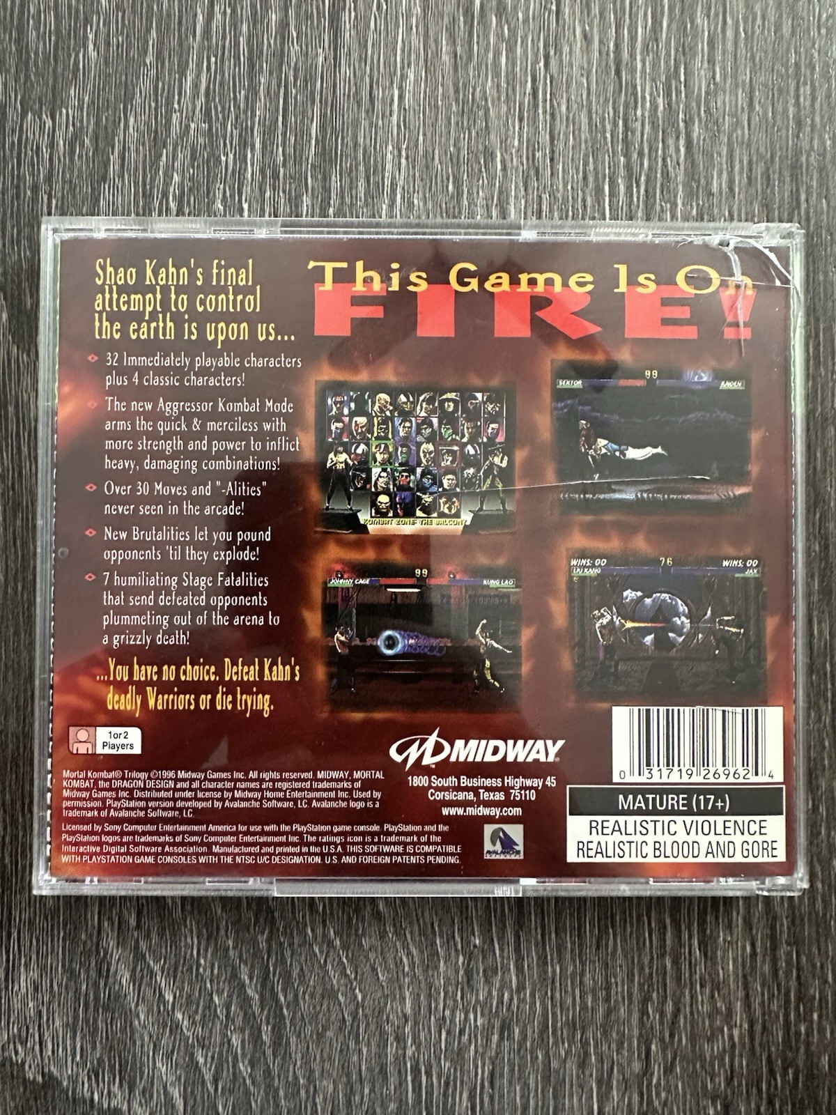 Mortal Kombat Trilogy (Sony PlayStation 1, 1996) Complete With Registration Card