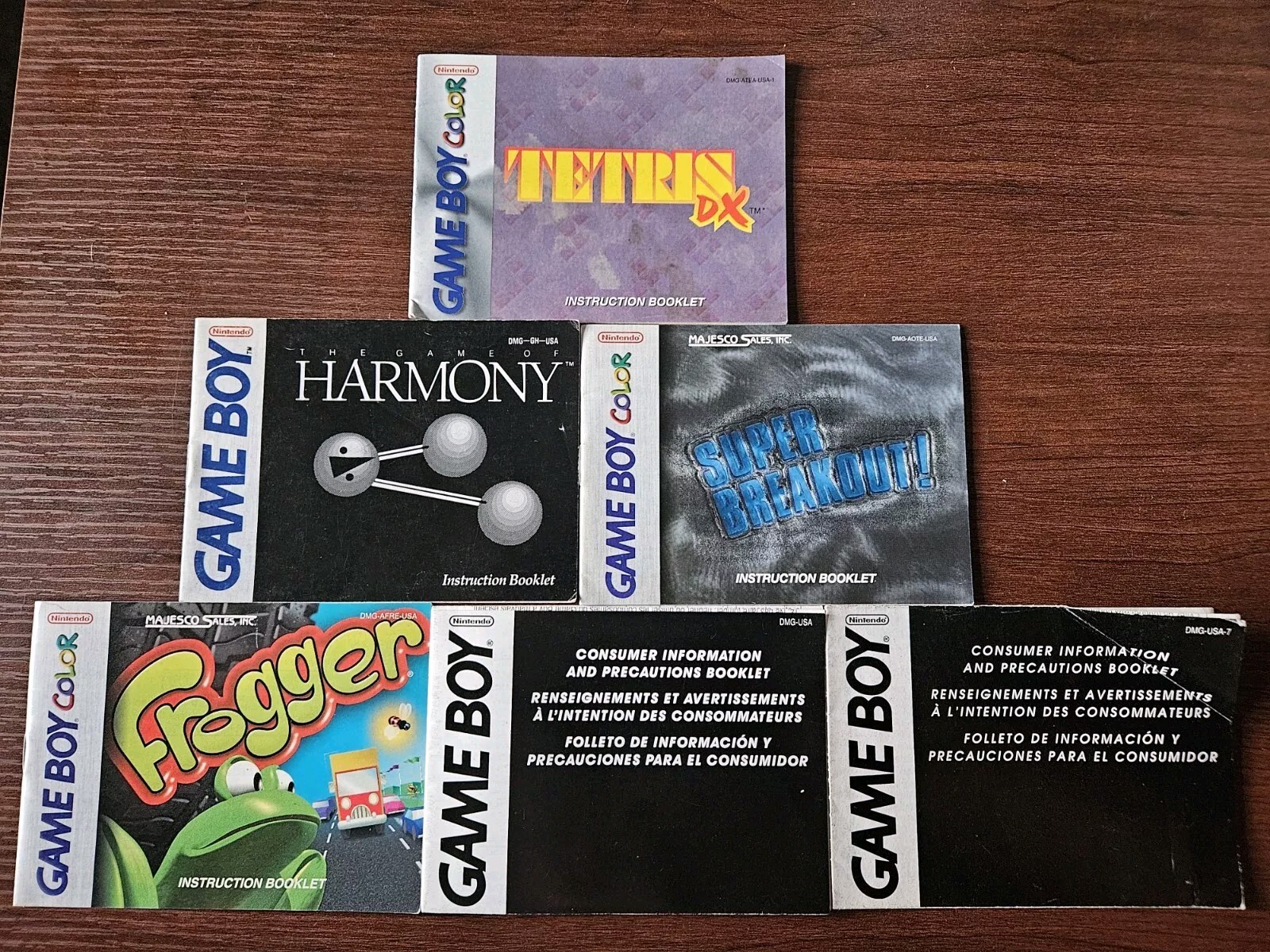 X6 Lot of Game Boy And Gameboy Color 6 manuals only bundle in mixed condition