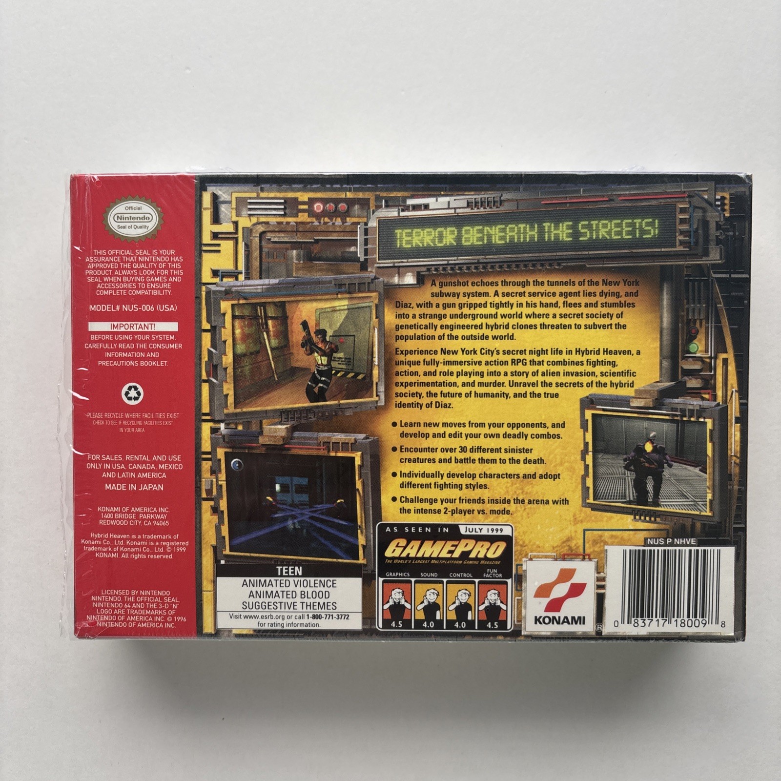 MINT Hybrid Heaven Nintendo 64 N64 Authentic Complete In Box CIB Sticker Variant