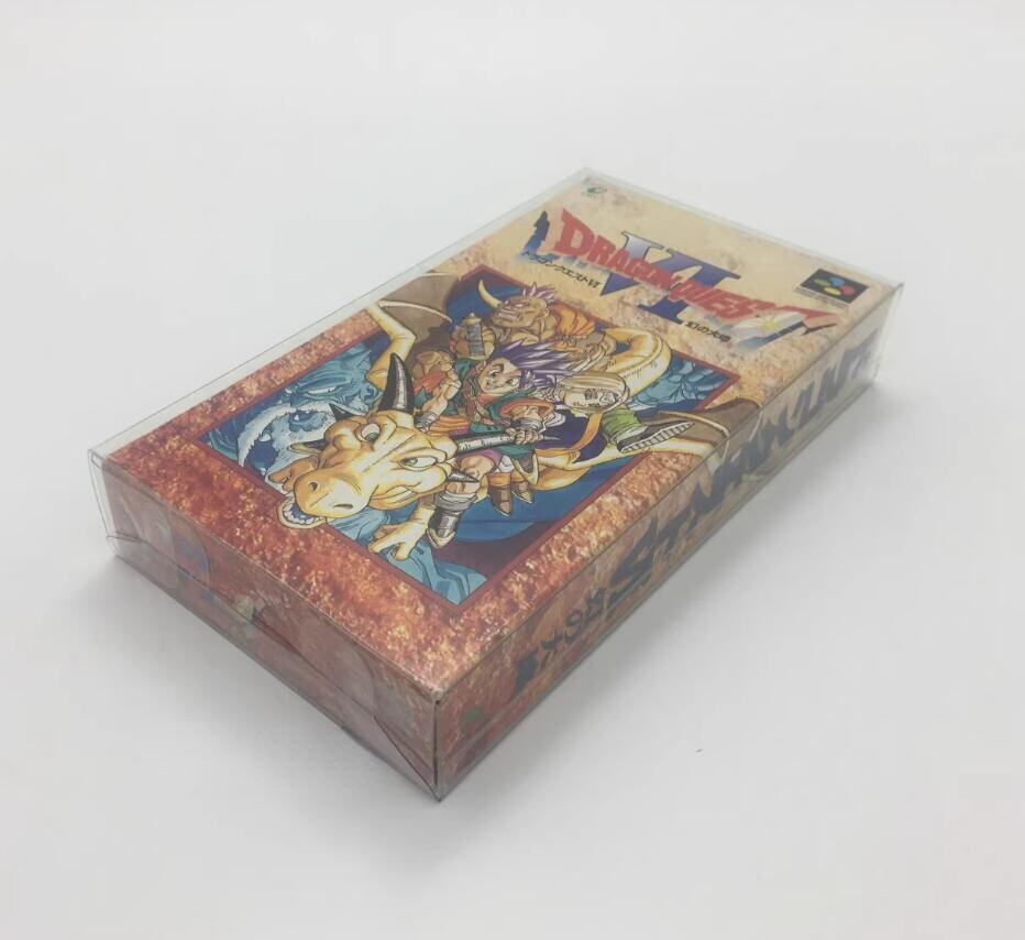5x Clear Plastic Protective Box Protectors for Nintendo Super Famicom Cib Games