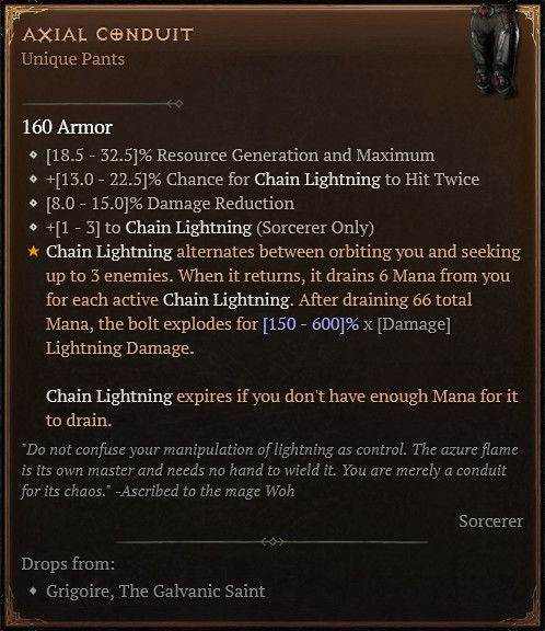 Diablo 4 Diablo IV Season 9 Sorcerer Unique Items Ancestral 1GA 2GA 3GA 4GA