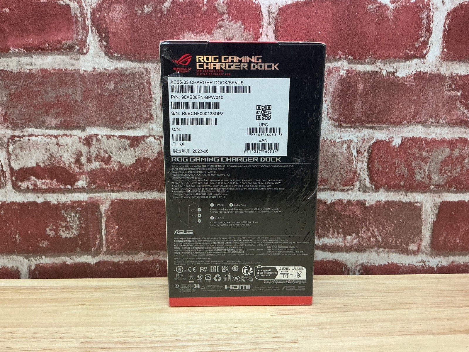 ASUS – ROG 65W Charger Dock for ROG Ally (HDMI 2.0, USB-A, USB-C) – Black