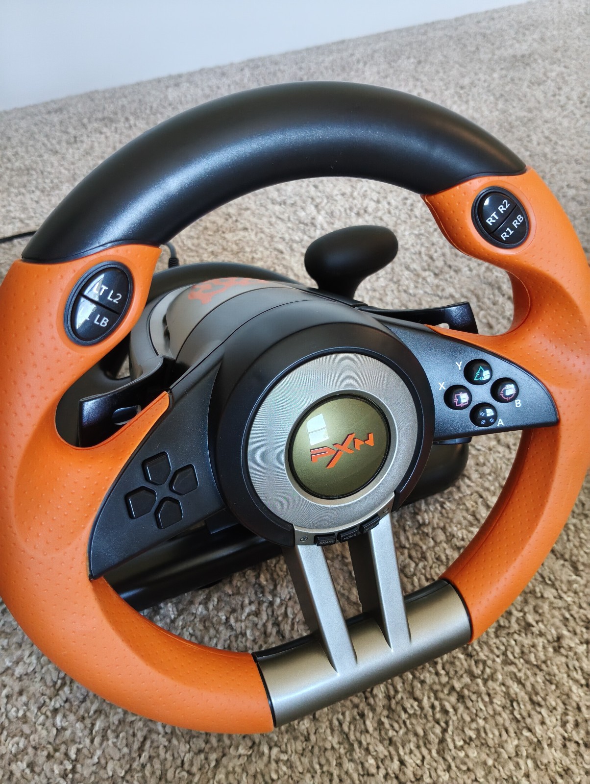 PXN V3 Pro USB Racing Game Controller Wheel With Pedals (Orange)
