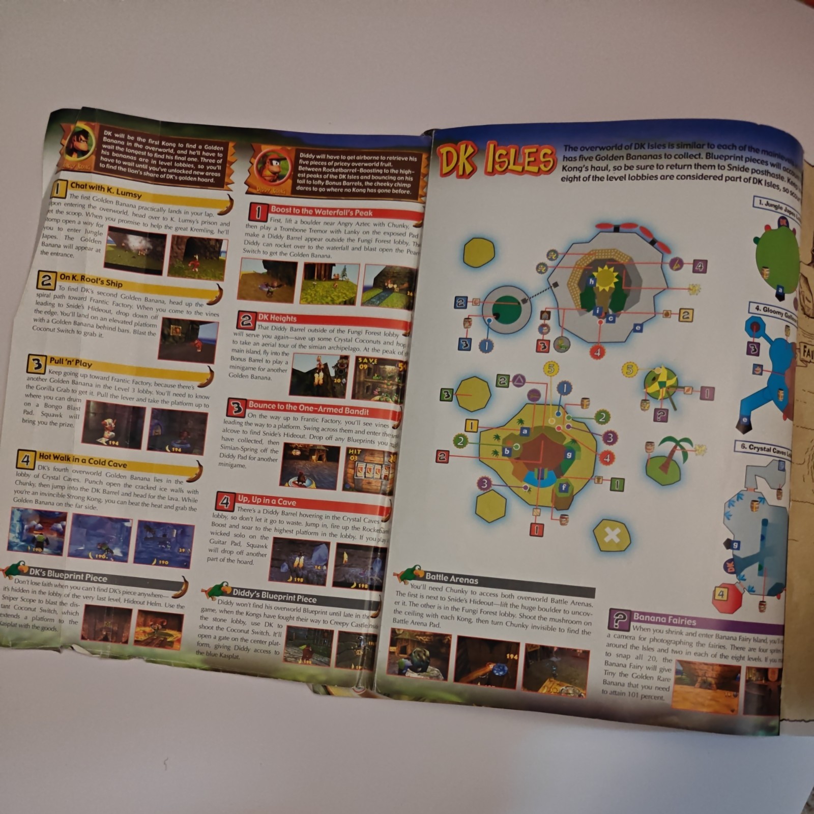 Donkey Kong 64 Nintendo Power Official Player’s Guide N64 w/ Foldout Insert 1999